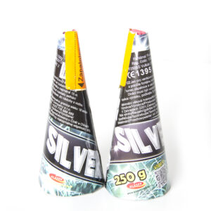 Pyrotechnika Vulkán strieborný, 250 g (2 ks)