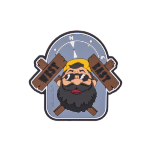 Helikon-Tex nášivka Beardman OUTBACK PVC, šedá