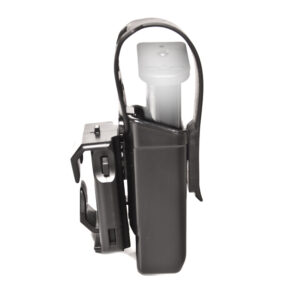 Puzdro rotačné plastové MH-04-S na zásobník 9 mm Luger s poistnou páskou, čierny